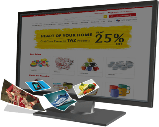 POS integration with retail online ecommerce store Image shows how businesses can integrate online and physical stores seamlessly with retail POS for common inventory, accounting, and more.