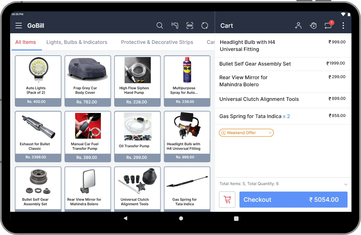 Restaurant on Tablet Screen
