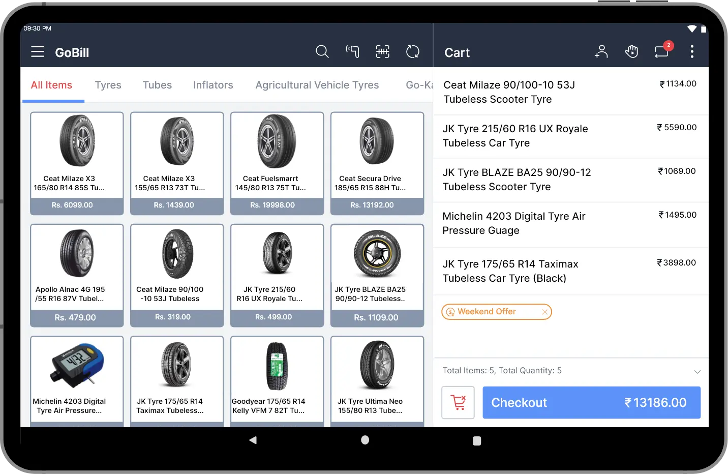Restaurant on Tablet Screen